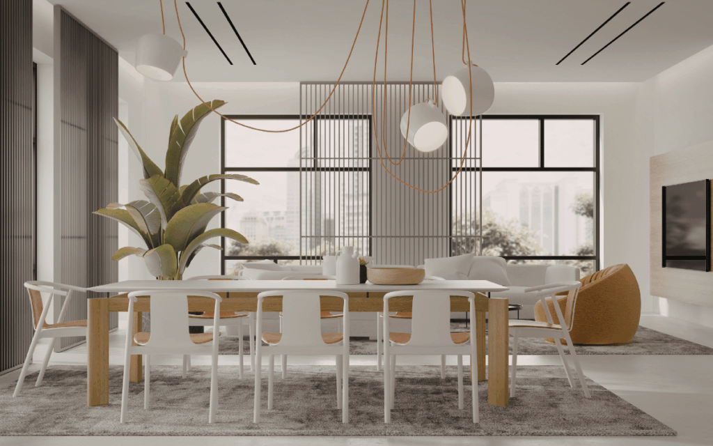 espacio living con muebles de diseño para salones en Barcelona y mesa de centro moderna