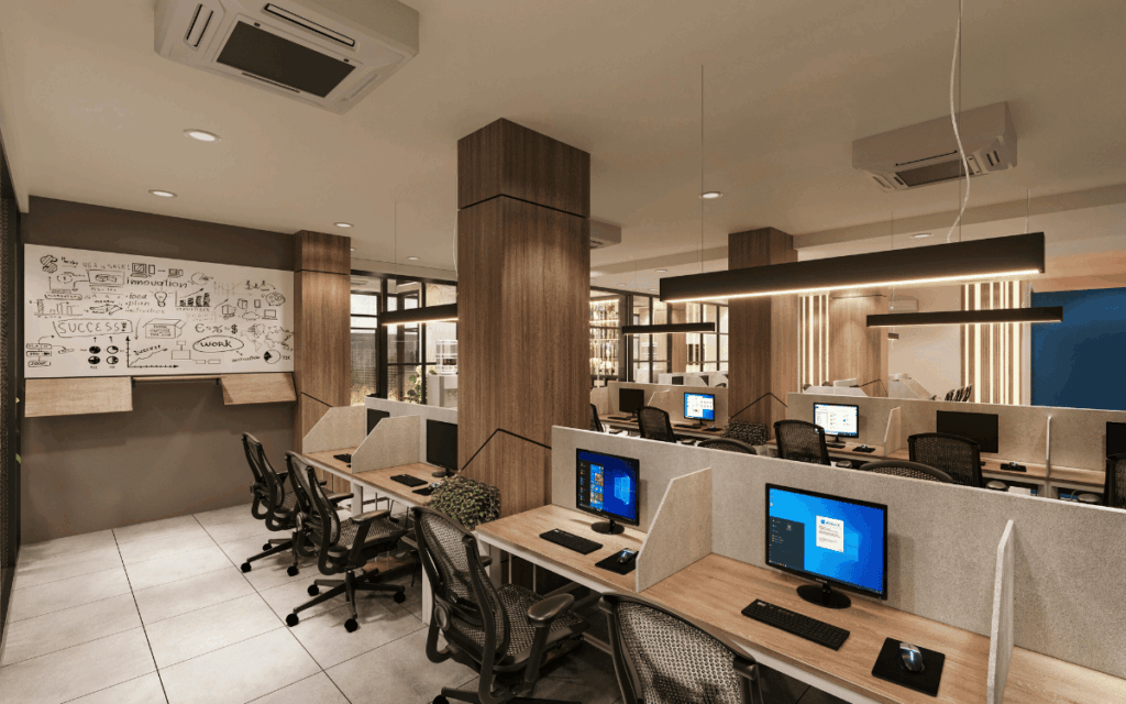 muebles de oficina modernos en Barcelona con diseño minimalista para espacios corporativos